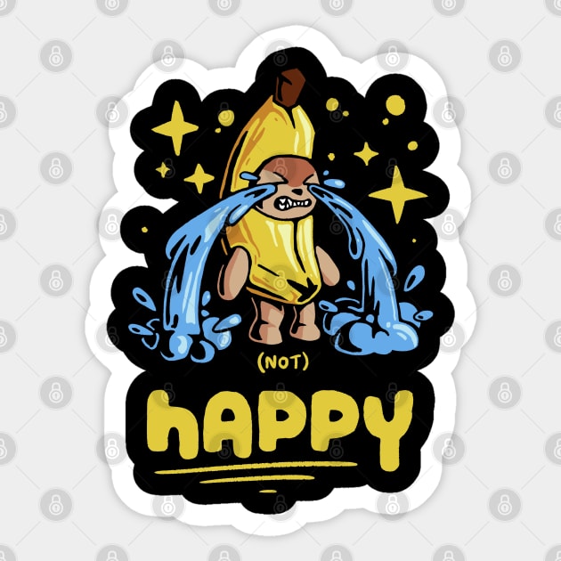 happy banana cat, funny meme crying banana cat Sticker by The Japanese Fox